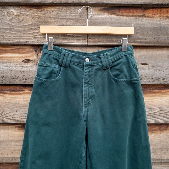 Paris Express Vintage High-Rise Tapered Green Denim Jeans 5 - 27” - Picture 2 of 4